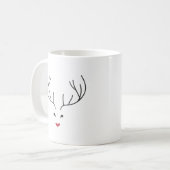 minimalist reindeer face コーヒーマグカップ (正面左)