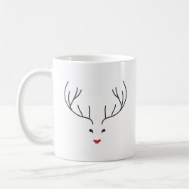 minimalist reindeer face コーヒーマグカップ