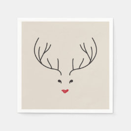 minimalist reindeer face スタンダードカクテルナプキン