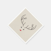 minimalist reindeer face スタンダードカクテルナプキン (角)