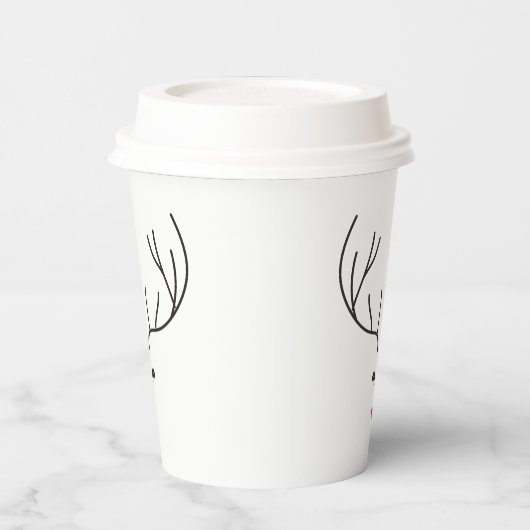 minimalist reindeer face 紙コップ (左)