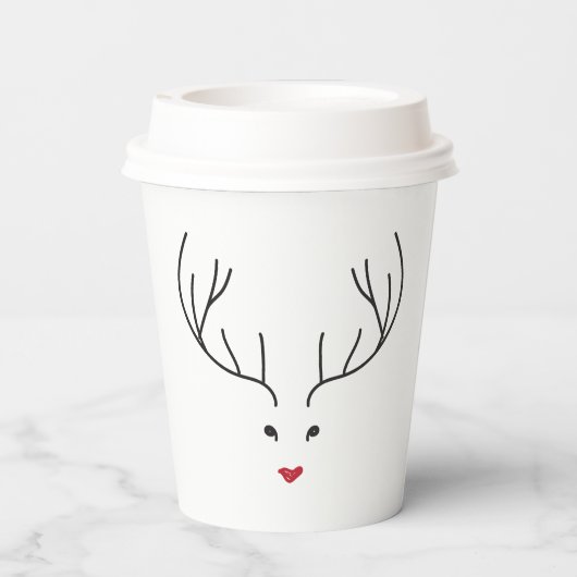 minimalist reindeer face 紙コップ (裏面)