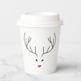 minimalist reindeer face 紙コップ