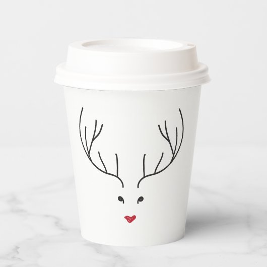 minimalist reindeer face 紙コップ (正面)