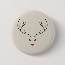 minimalist reindeer face 缶バッジ