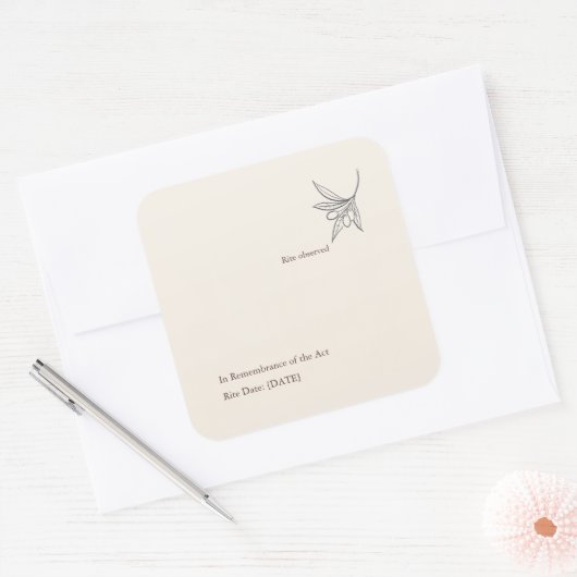 Minimalist Religious Keepsake スクエアシール (封筒)