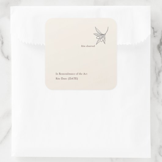 Minimalist Religious Keepsake スクエアシール (バッグ)