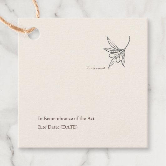 Minimalist Religious Keepsake フェイバータグ (正面)