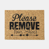 Minimalist Remove Your Shoes Entrance Cork ドアマット (正面)