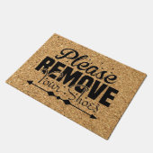 Minimalist Remove Your Shoes Entrance Cork ドアマット (アングル)