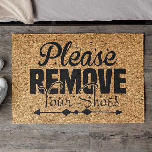 Minimalist Remove Your Shoes Entrance Cork ドアマット