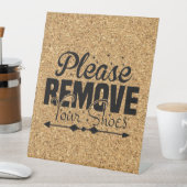 Minimalist Remove Your Shoes Entrance Cork 台座サイン (インサイチュ)