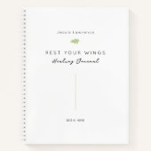 Minimalist Rest Your Wings Healing Journal ノートブック (正面)