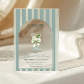 Minimalist Retro Bow Tini One Martini Baby Shower アクリル招待状