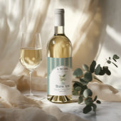 Minimalist Retro Bow Tini One Martini Baby Shower ワインラベル