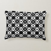 Minimalist retro check pattern – Monochrome design アクセントクッション (裏面)