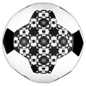 Minimalist retro check pattern – Monochrome design サッカーボール (回転)