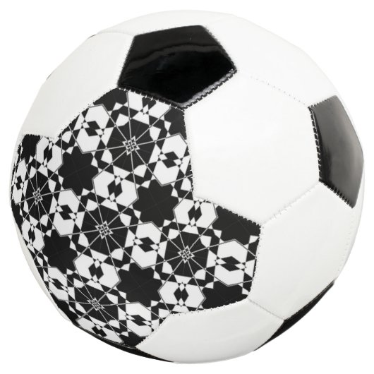 Minimalist retro check pattern – Monochrome design サッカーボール (3/4)