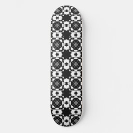 Minimalist retro check pattern – Monochrome design スケートボード