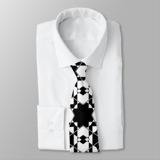 Minimalist retro check pattern – Monochrome design ネクタイ (タイ)