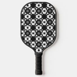 Minimalist retro check pattern – Monochrome design ピックルボールラケット