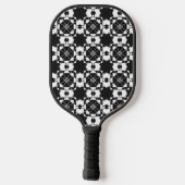 Minimalist retro check pattern – Monochrome design ピックルボールラケット (裏面)