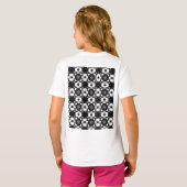 Minimalist retro check pattern – Monochrome design Tシャツ (裏面フル)