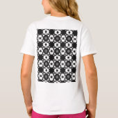 Minimalist retro check pattern – Monochrome design Tシャツ (裏面)