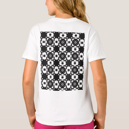 Minimalist retro check pattern – Monochrome design Tシャツ (裏面)