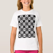 Minimalist retro check pattern – Monochrome design Tシャツ (正面)