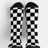 Minimalist Retro Checkered – Monochrome Streetwear ソックス (上部)