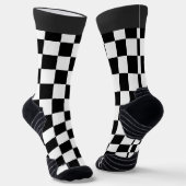 Minimalist Retro Checkered – Monochrome Streetwear ソックス (傾斜あり)