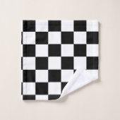 Minimalist Retro Checkered – Monochrome Streetwear バスタオルセット (ウォッシュタオル)