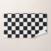 Minimalist Retro Checkered – Monochrome Streetwear バスタオルセット (ハンドタオル)
