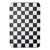 Minimalist Retro Checkered – Monochrome Streetwear バスマット (正面縦)