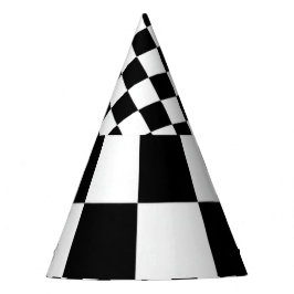 Minimalist Retro Checkered – Monochrome Streetwear パーティーハット