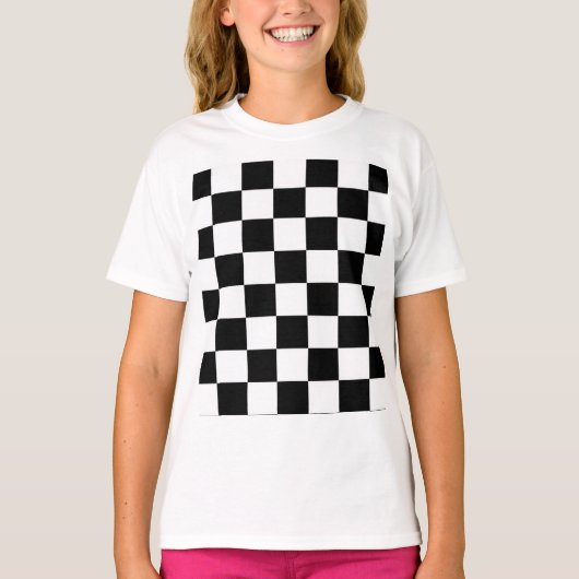 Minimalist Retro Checkered – Monochrome Streetwear Tシャツ (正面)