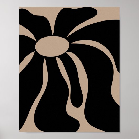 Minimalist Retro Floral Matisse Style ポスター (正面)