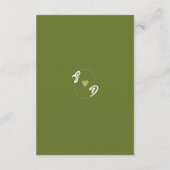 Minimalist Retro Olive green Arch Checker Wedding エンクロージャーカード (裏面)