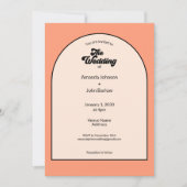 Minimalist Retro Orange Pastel The Wedding Of 招待状 (正面)