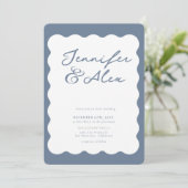 Minimalist Retro Photo Collage Wedding Invitations 招待状 (スタンド正面)