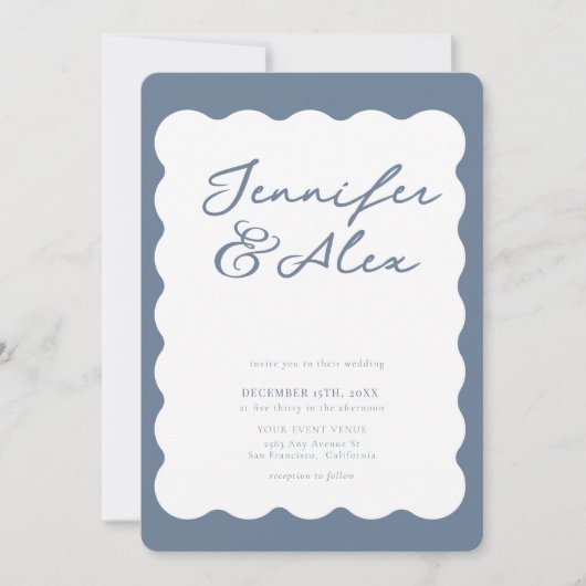 Minimalist Retro Photo Collage Wedding Invitations 招待状 (正面)