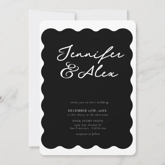 Minimalist Retro Photo Collage Wedding Invitations 招待状 (正面)