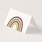 Minimalist Retro Rainbow Folded Table Place Card (正面)