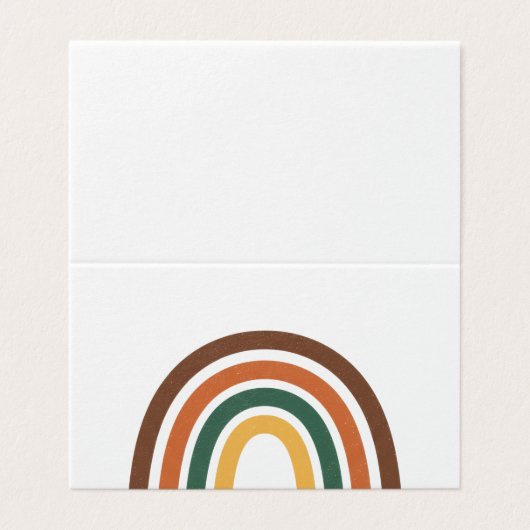 Minimalist Retro Rainbow Folded Table Place Card (外部フラット)