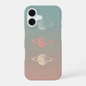 Minimalist Retro Ringed Moons Trio iPhone 16ケース (裏面)