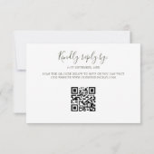 Minimalist Retro Sage Green Arch QR Code RSVP Card (裏面)
