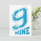 Minimalist Retro Typography Blue Number Nine シーズンカード (スタンド正面)