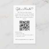 Minimalist Review Request with QR Code Chic Creamy 名刺 (裏面)