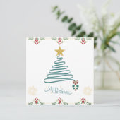 Minimalist Ribbon Tree Christmas Card  シーズンカード (スタンド正面)